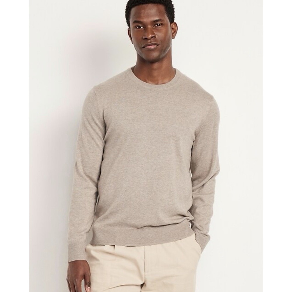 Old Navy Men's Oatmeal Heather Crewneck Knit Sweater‎ Size Medium New